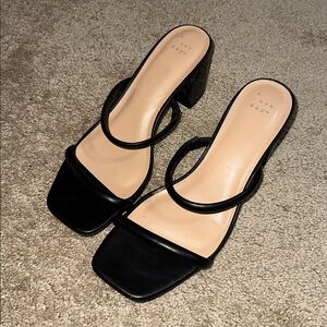 A New Day Black Strappy Heels